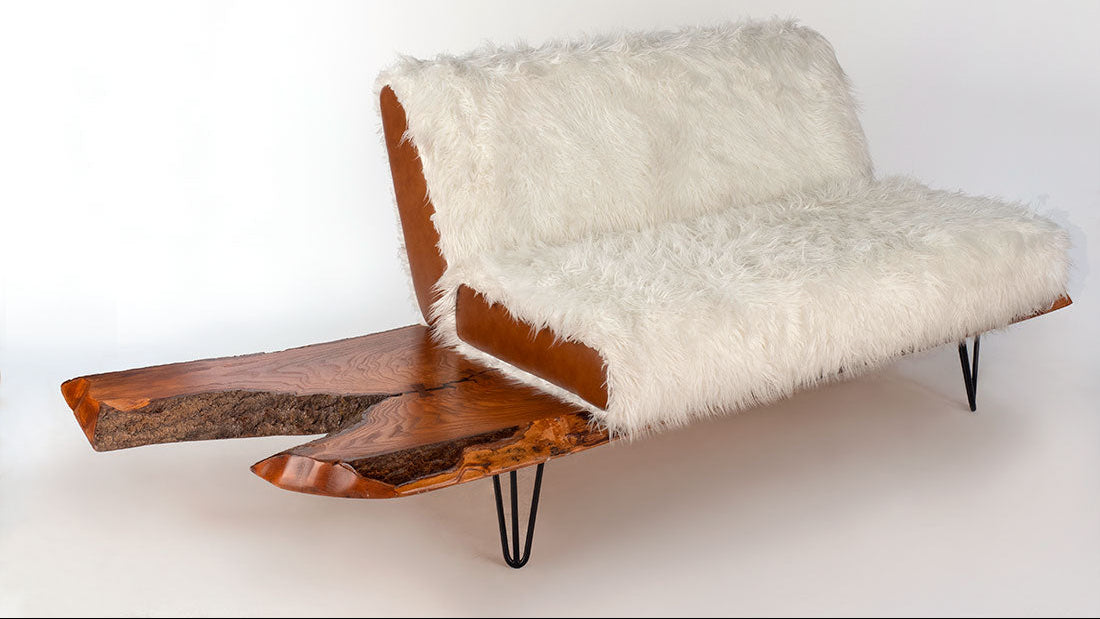 Mongolian Fur Live Edge Loveseat